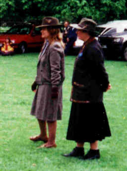 Judge: Miss J. Brindley (on the left) with steward for the day (on the right)